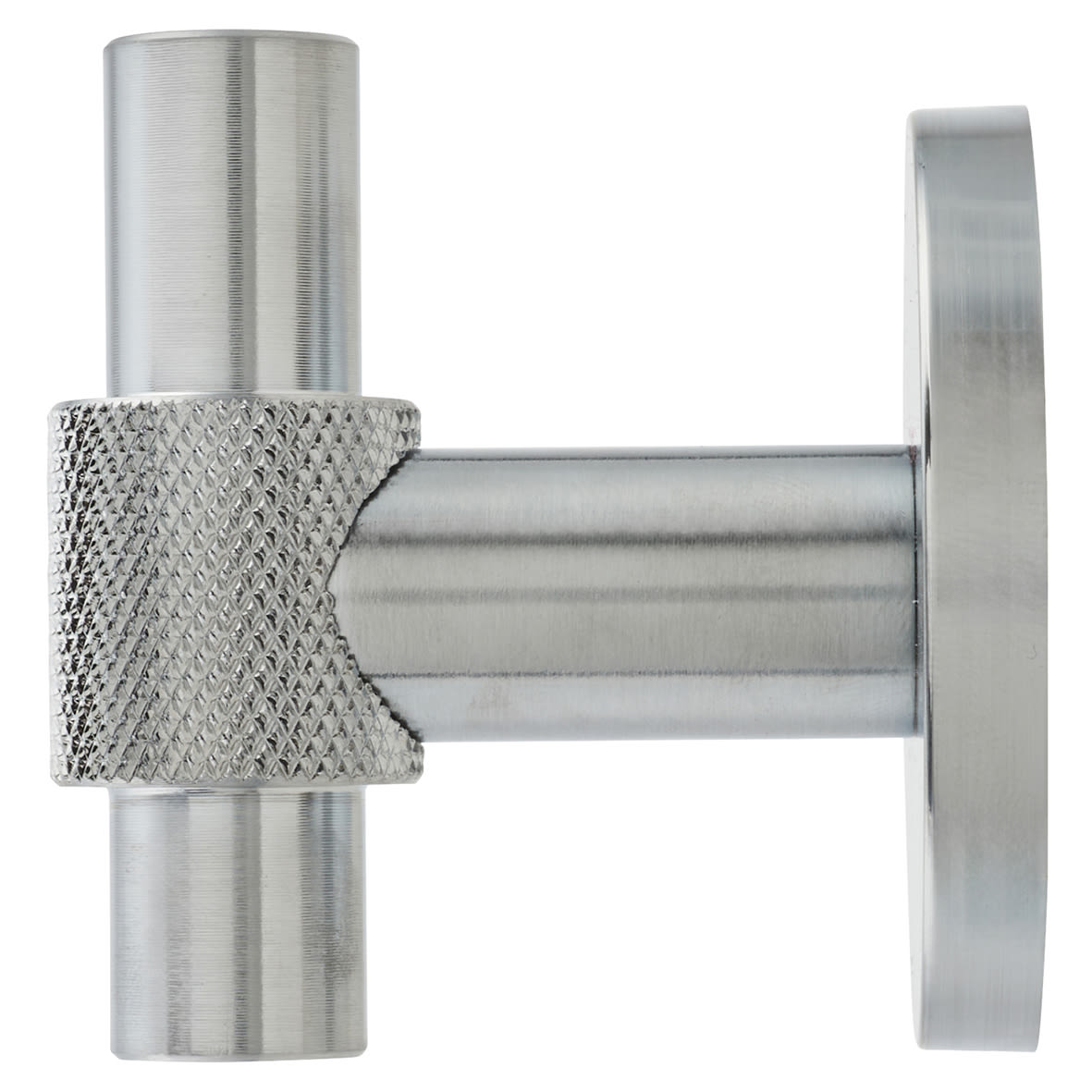 Knurled Single Coat Hook - 55 x 52mm - Satin Chrome - view 3