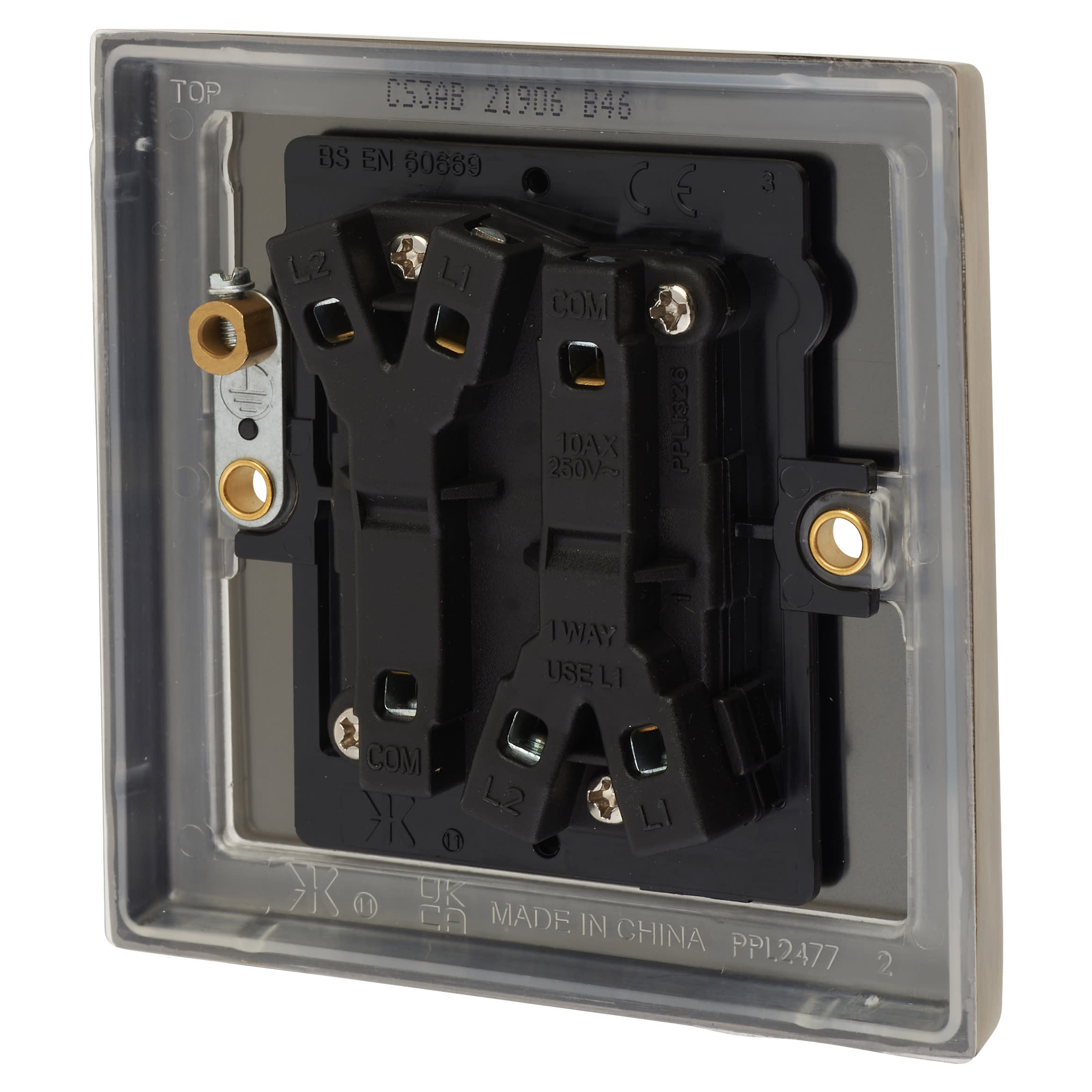 10AX 2 Gang 2 Way Light Switch - Antique Brass - view 3