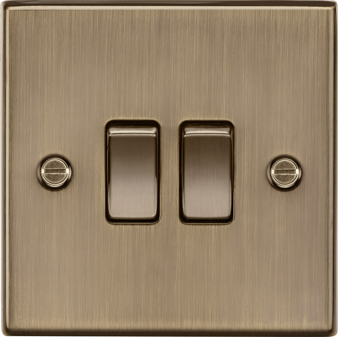 10AX 2 Gang 2 Way Light Switch - Antique Brass - view 4