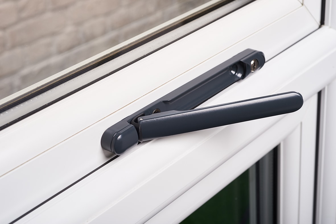 uPVC Inline Espagnolette Locking Multipoint Window Handle - 15mm Spindle - Dual - Grey - view 4
