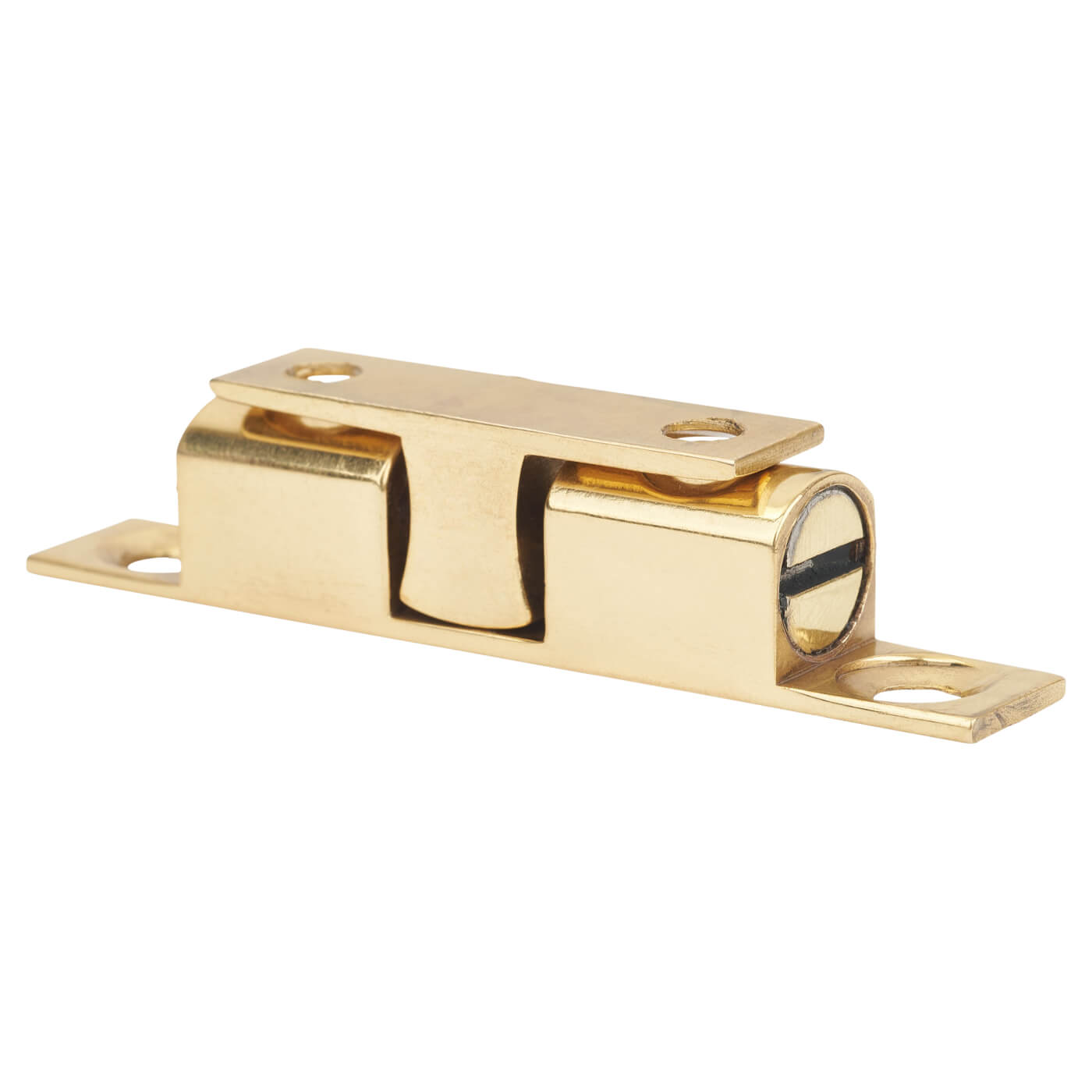Veel-2 Double Ball Roller Catch - 43 x 8 x 11mm - Polished Brass - Pack of 5 - view 3