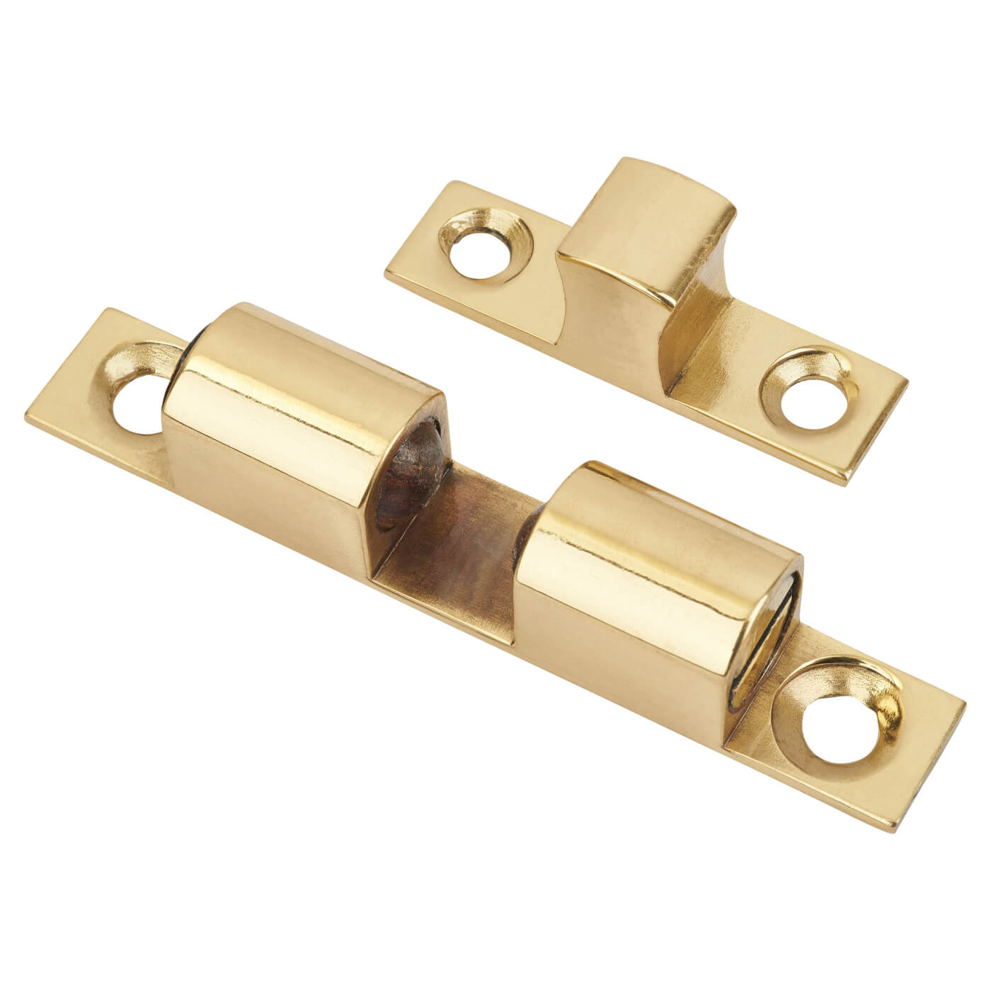 Veel-2 Double Ball Roller Catch - 43 x 8 x 11mm - Polished Brass - Pack of 5 - view 4