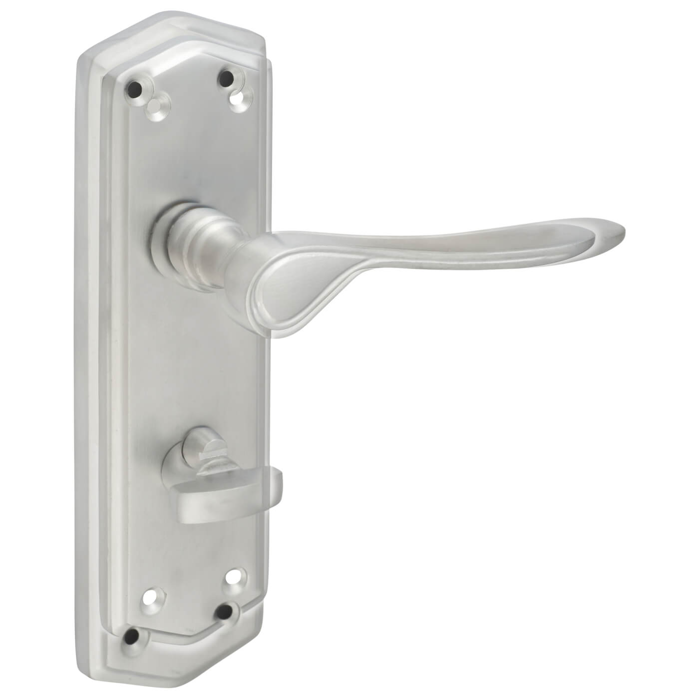Satin Chrome Bathroom Door Handles - Rome Range - 170 x 50mm - view 5