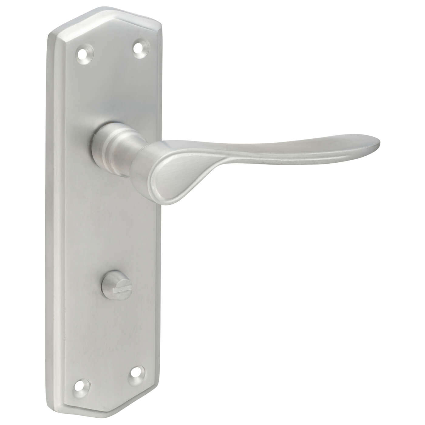 Satin Chrome Bathroom Door Handles - Rome Range - 170 x 50mm - view 6
