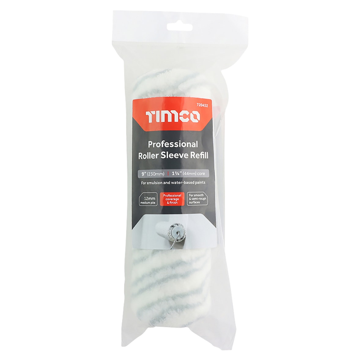 Pro Medium Pile Paint Roller Sleeve - 9"/230mm Width - view 2