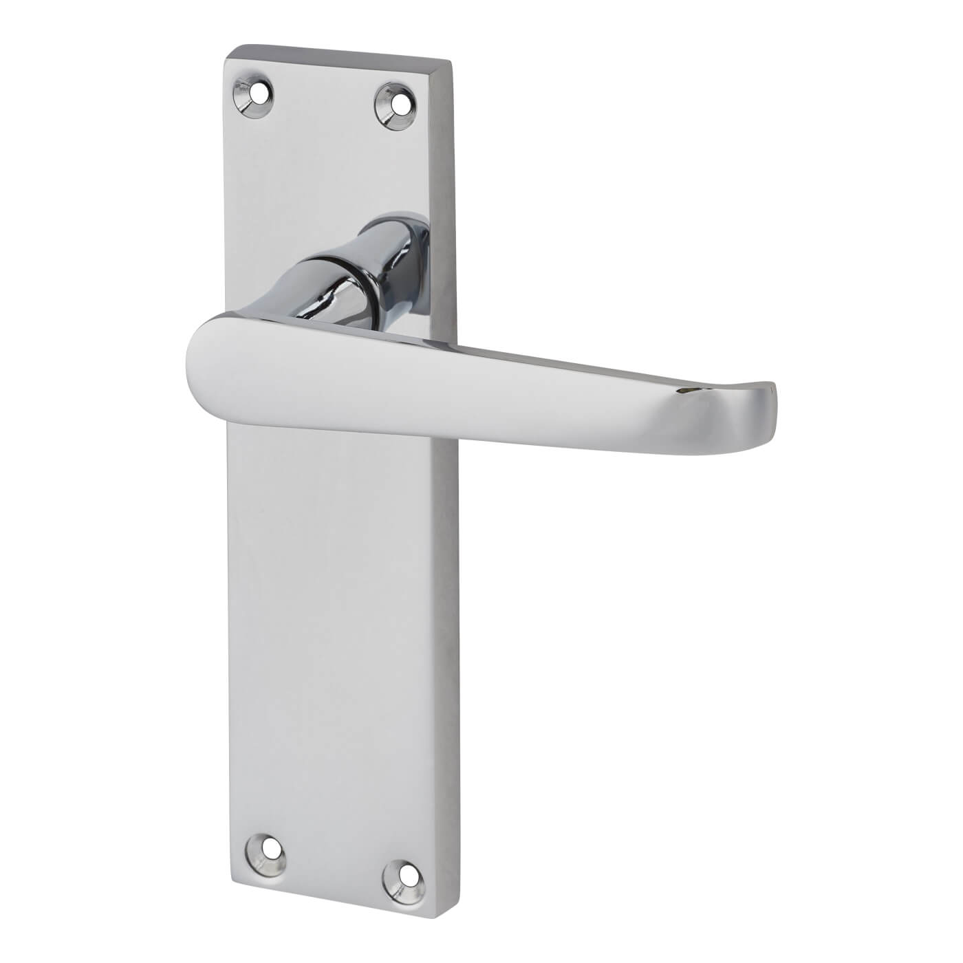 Polished Chrome Budget Straight Latch Door Handles - Mia Range - 153 x 42mm - view 2