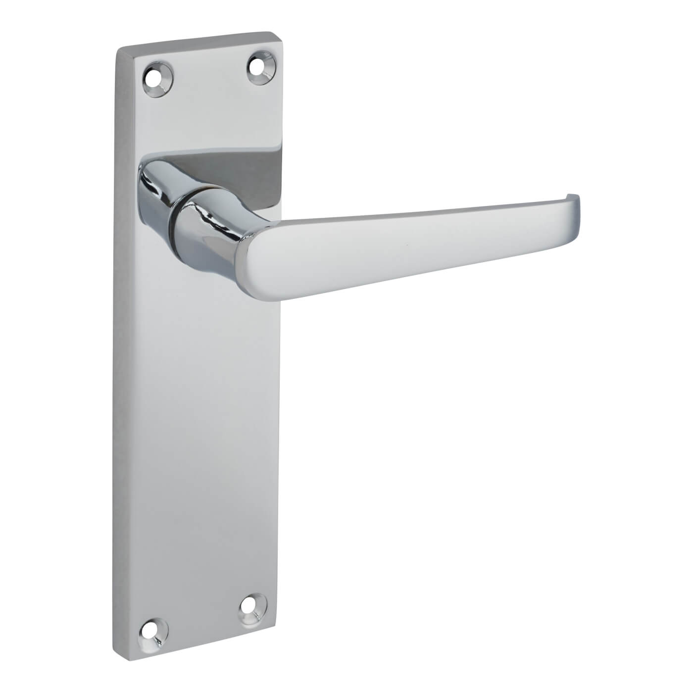 Polished Chrome Budget Straight Latch Door Handles - Mia Range - 153 x 42mm - view 3