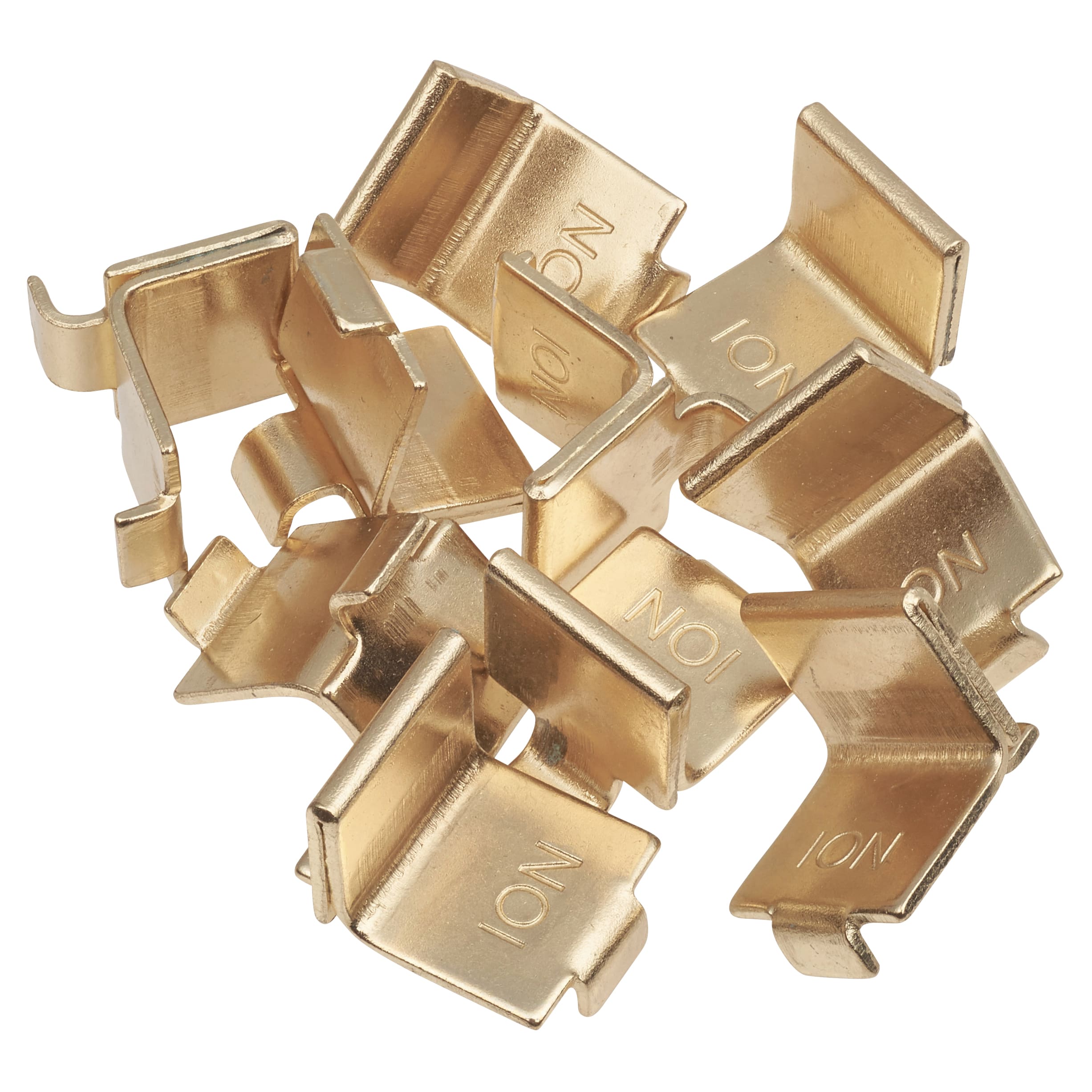 Heavy Duty Flat Bookcase Clip - Electro Brass Plated - Pack of 10 - view 4
