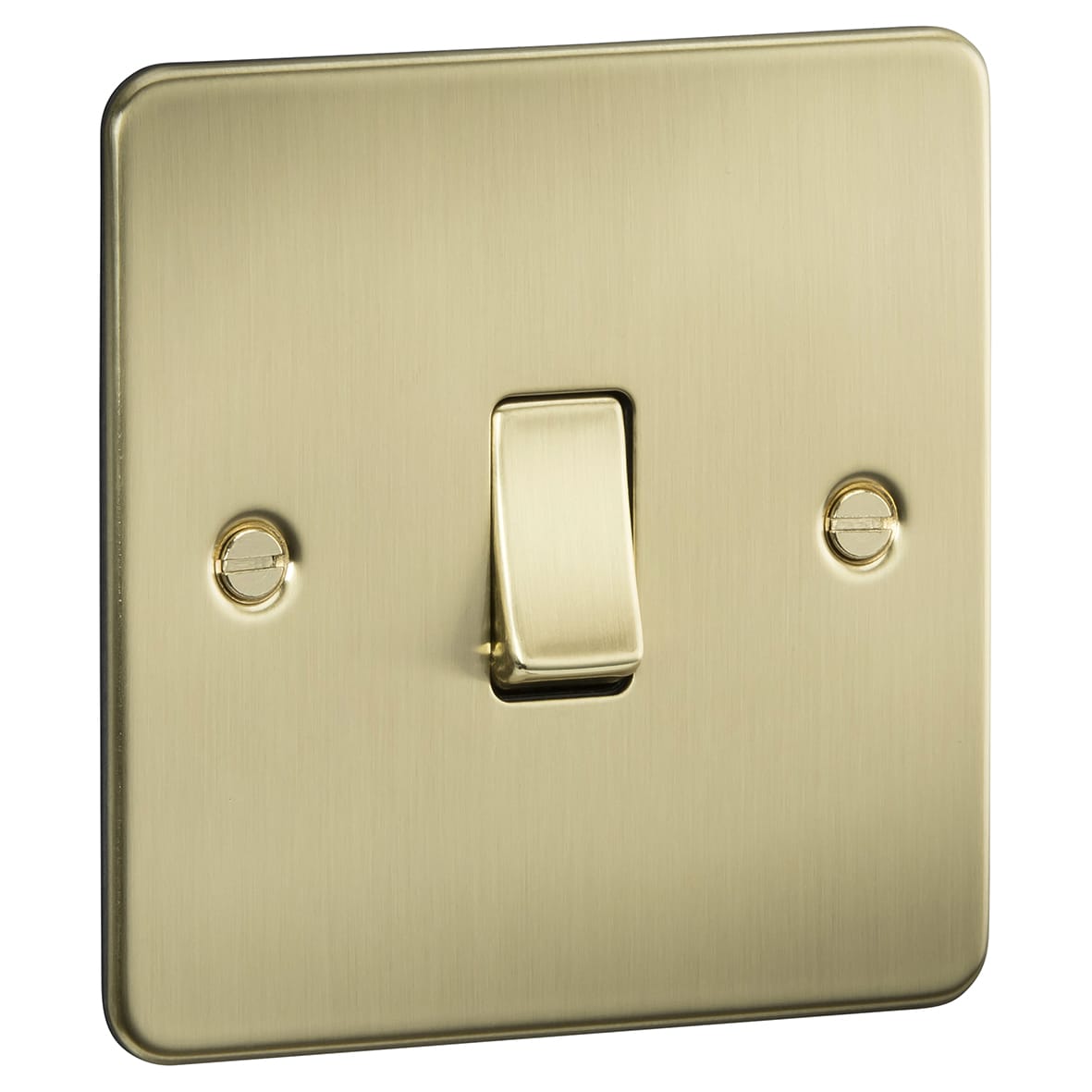 10AX 1 Gang 2 Way Flat Plate Light Switch - Brushed Brass - view 2