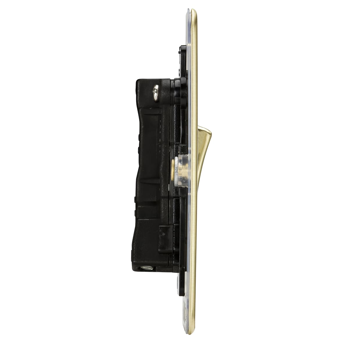 10AX 1 Gang 2 Way Flat Plate Light Switch - Brushed Brass - view 3