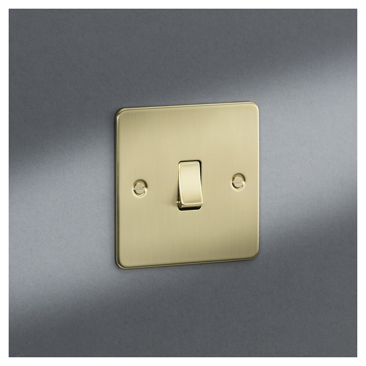 10AX 1 Gang 2 Way Flat Plate Light Switch - Brushed Brass - view 5