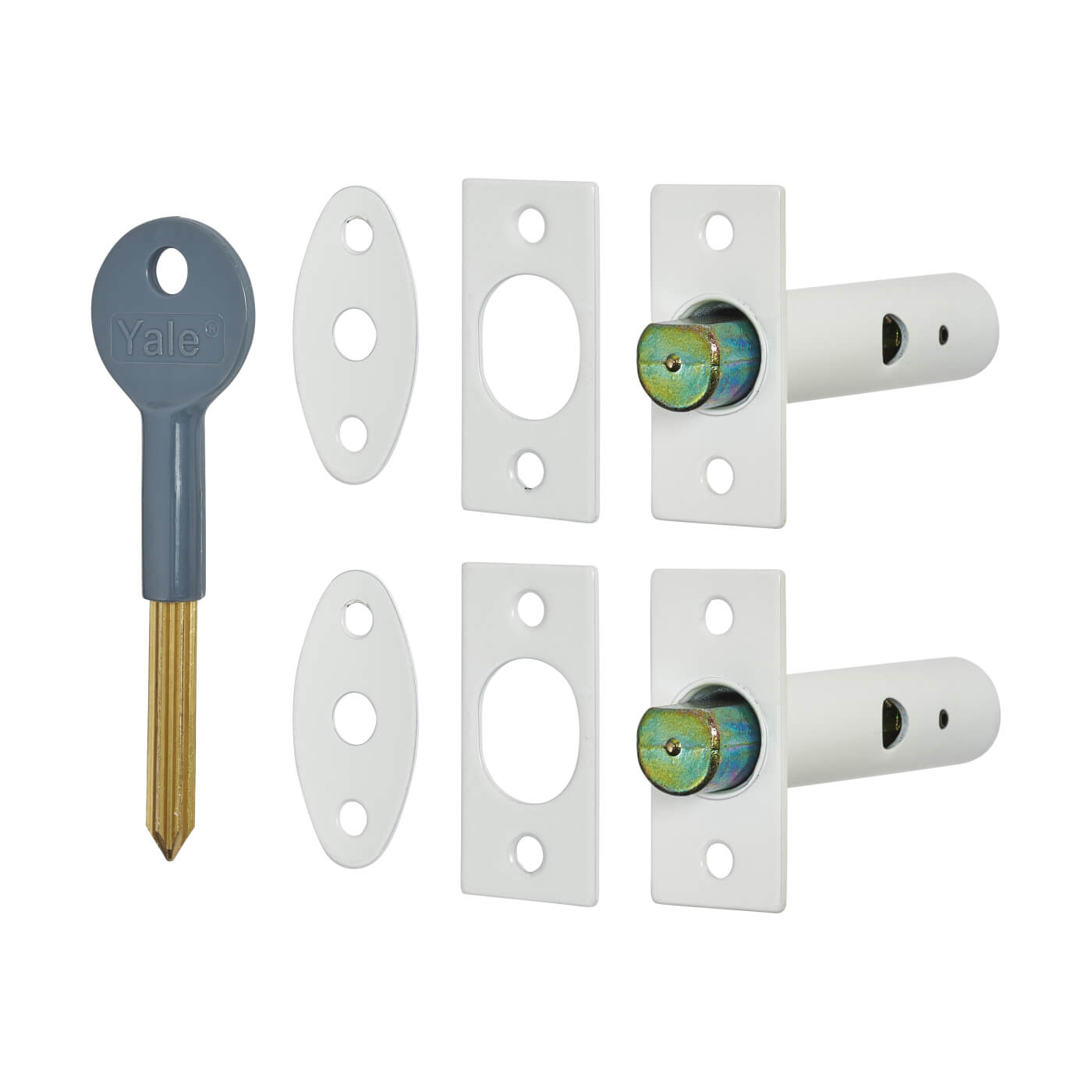 8002 Door Security Bolt - White - Pack of 2 with 1 Key - view 2