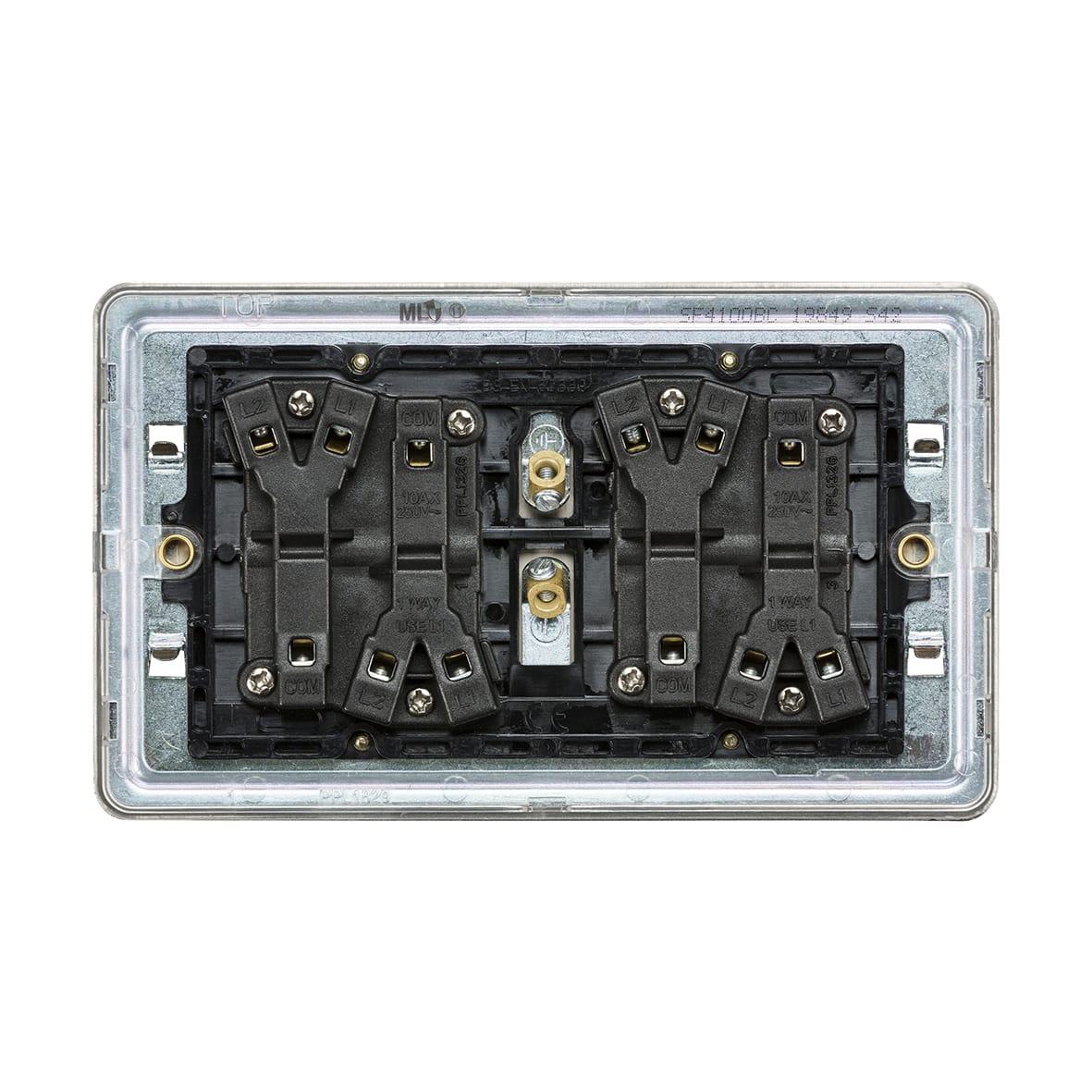 10AX 4 Gang Screwless Flat Plate Light Switch - Brushed Chrome - view 5