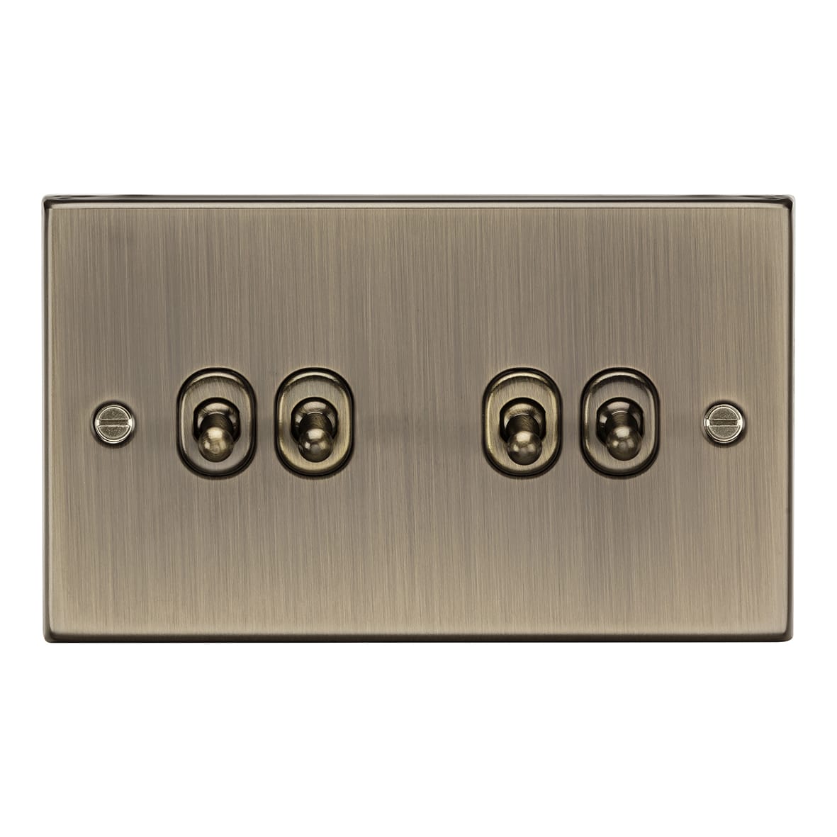 10AX 4 Gang 2 Way Toggle Light Switch - Antique Brass - view 3