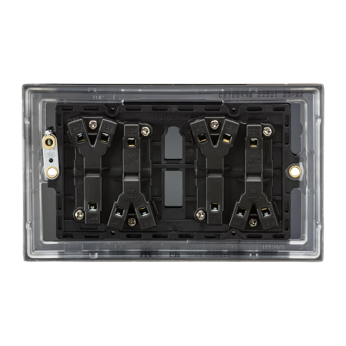 10AX 4 Gang 2 Way Toggle Light Switch - Antique Brass - view 6