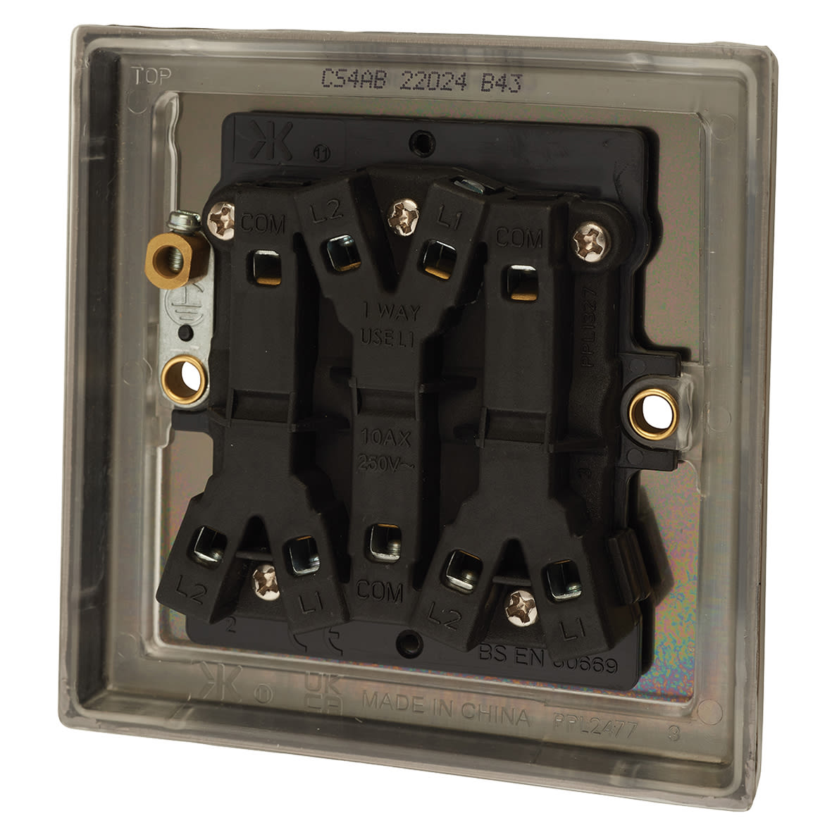 10AX 3 Gang 2 Way Light Switch - Antique Brass - view 2