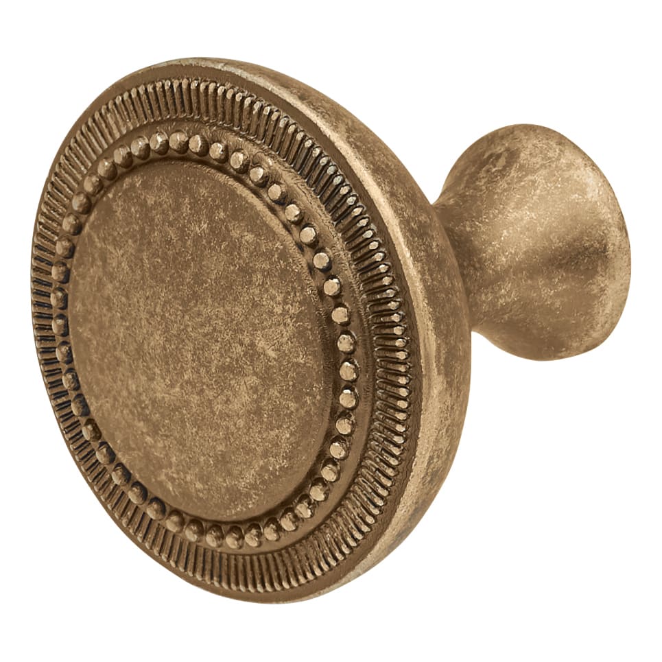 Averill Round Cabinet Knob - 30mm Diameter - Antique Brass - view 2