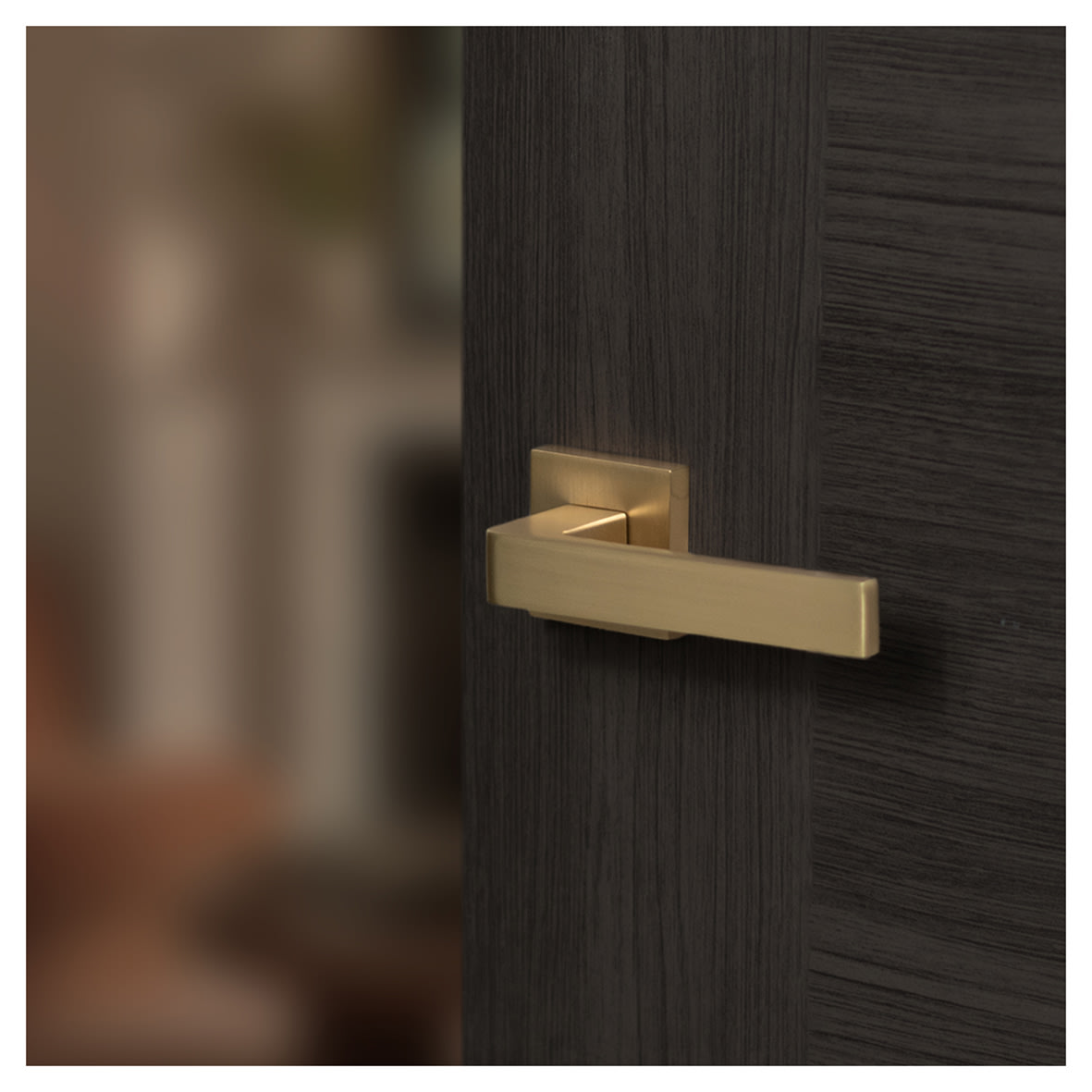 Status Montana Door Handle on Square Rose - Satin Brass - view 2
