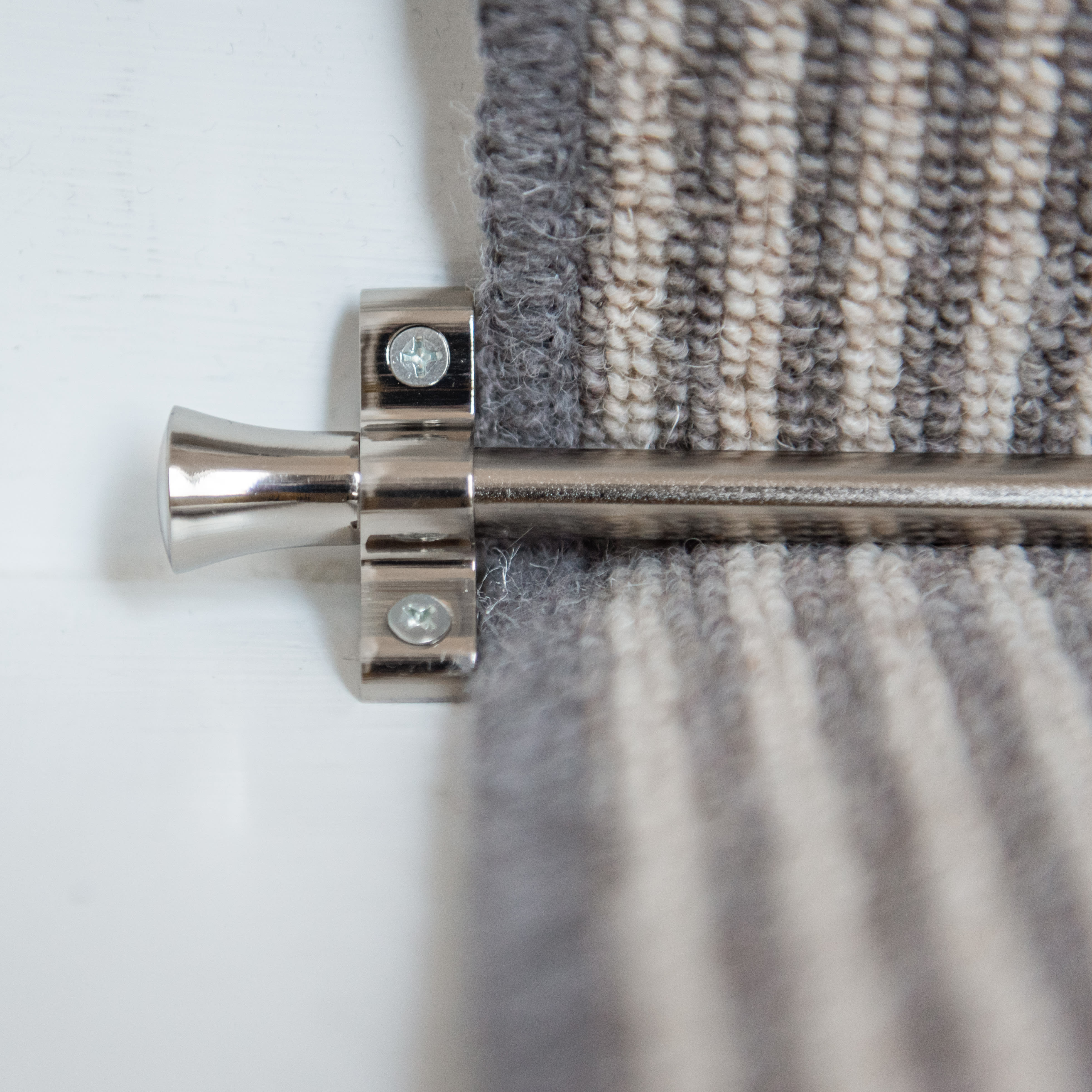 Stair Rod with Fluted Finials - 900mm Length - Polished Nickel - view 5