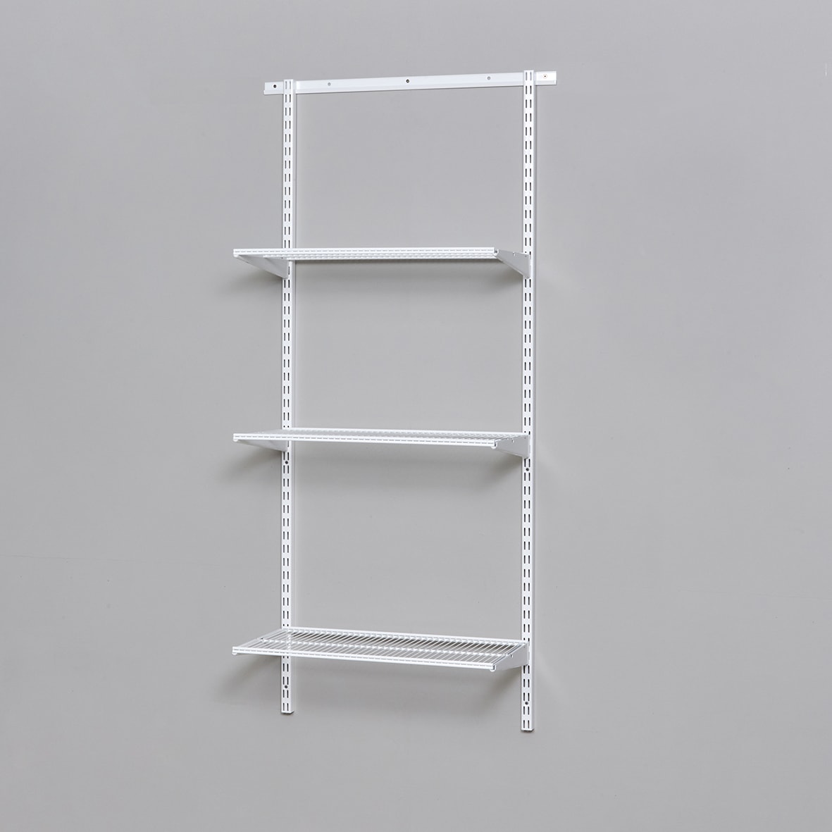 Wardrobe & Storage Starter Kit - 1 Bay, 3 Ventilated Wire Shelf - 641 x 1532 x 320mm - White - view 3