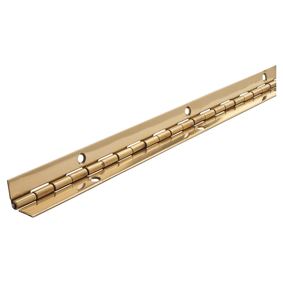 Solid Brass Continuous Piano Hinge - 1800 x 25 x 1mm - Polished Unlacquered Brass - view 3
