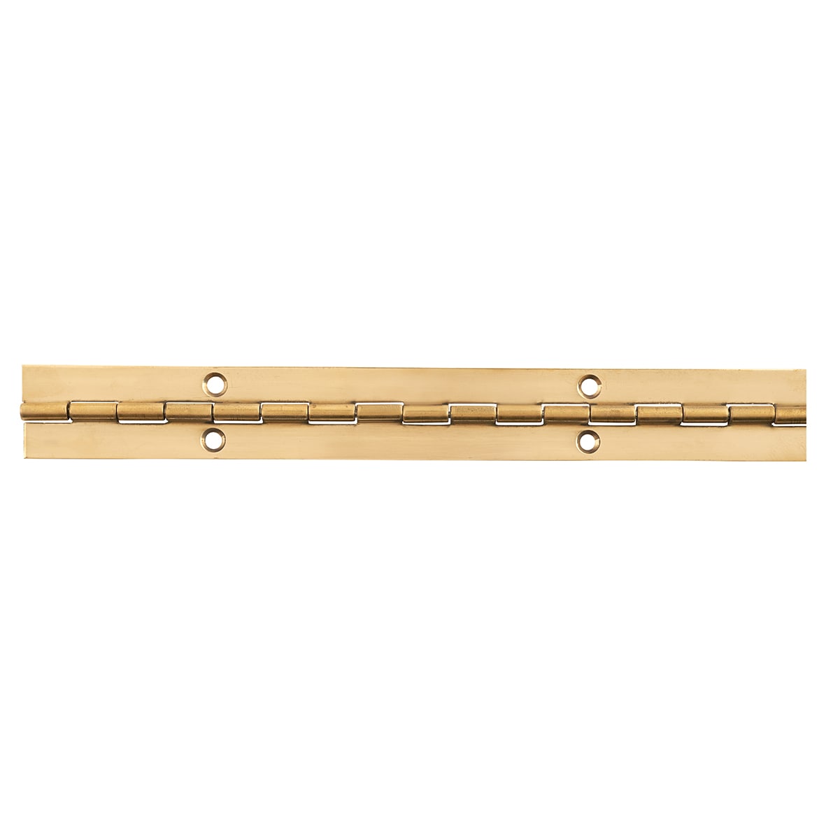 Solid Brass Continuous Piano Hinge - 1800 x 25 x 1mm - Polished Unlacquered Brass - view 5