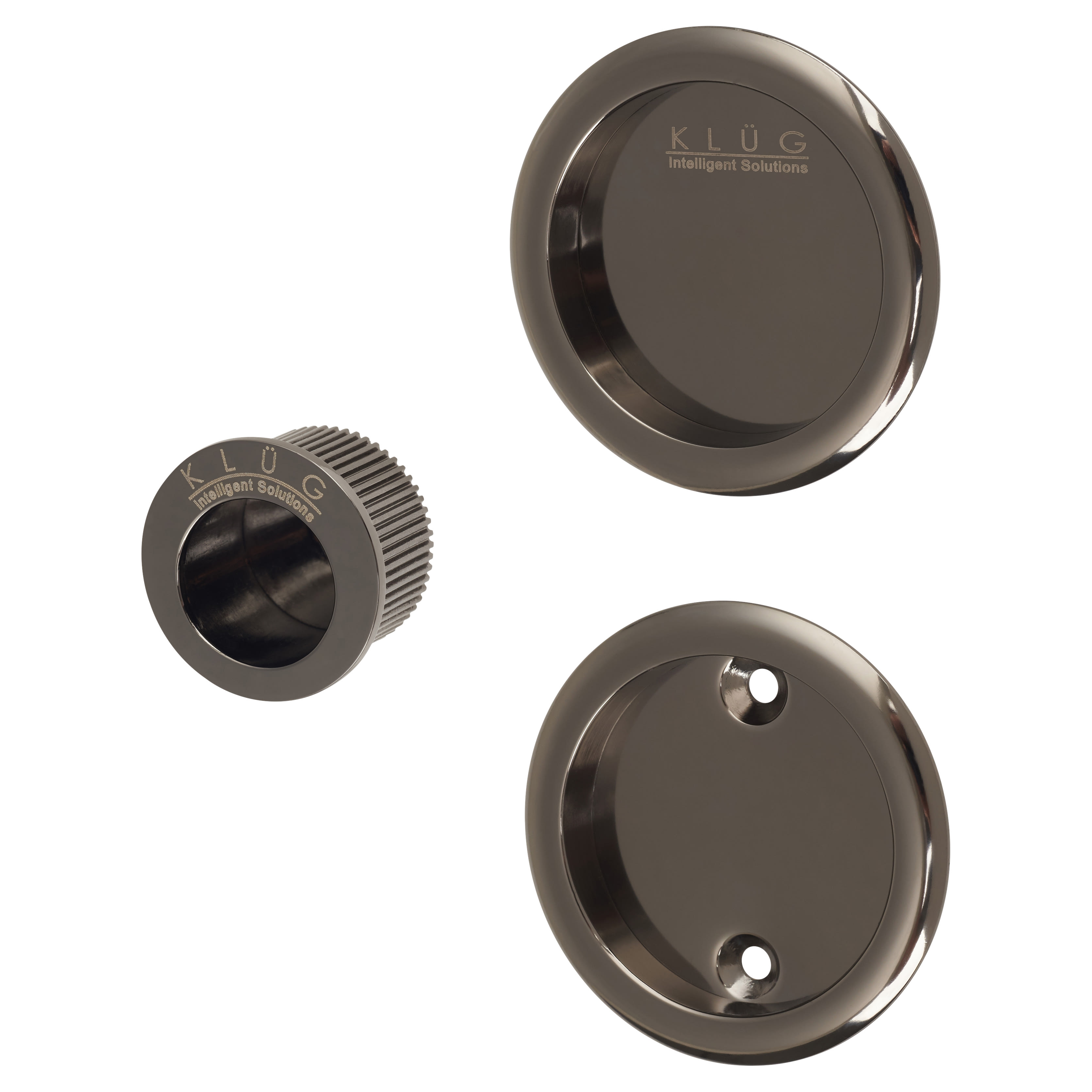 Round 3 Piece Flush Handle Set - Black Nickel - view 2