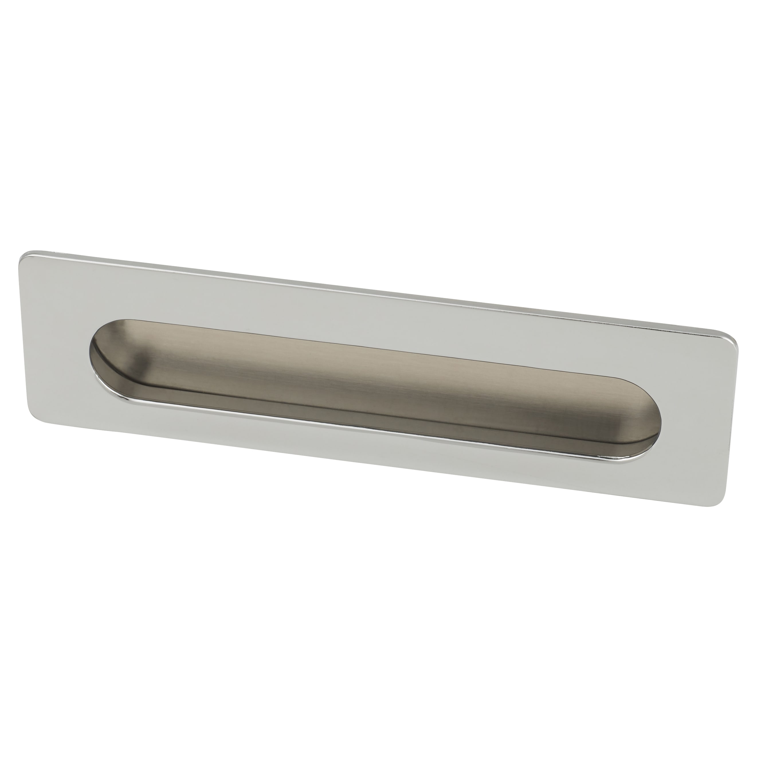Rectangular Flush Cabinet Pull Handle - 139 x 39mm - Polished Chrome - view 2