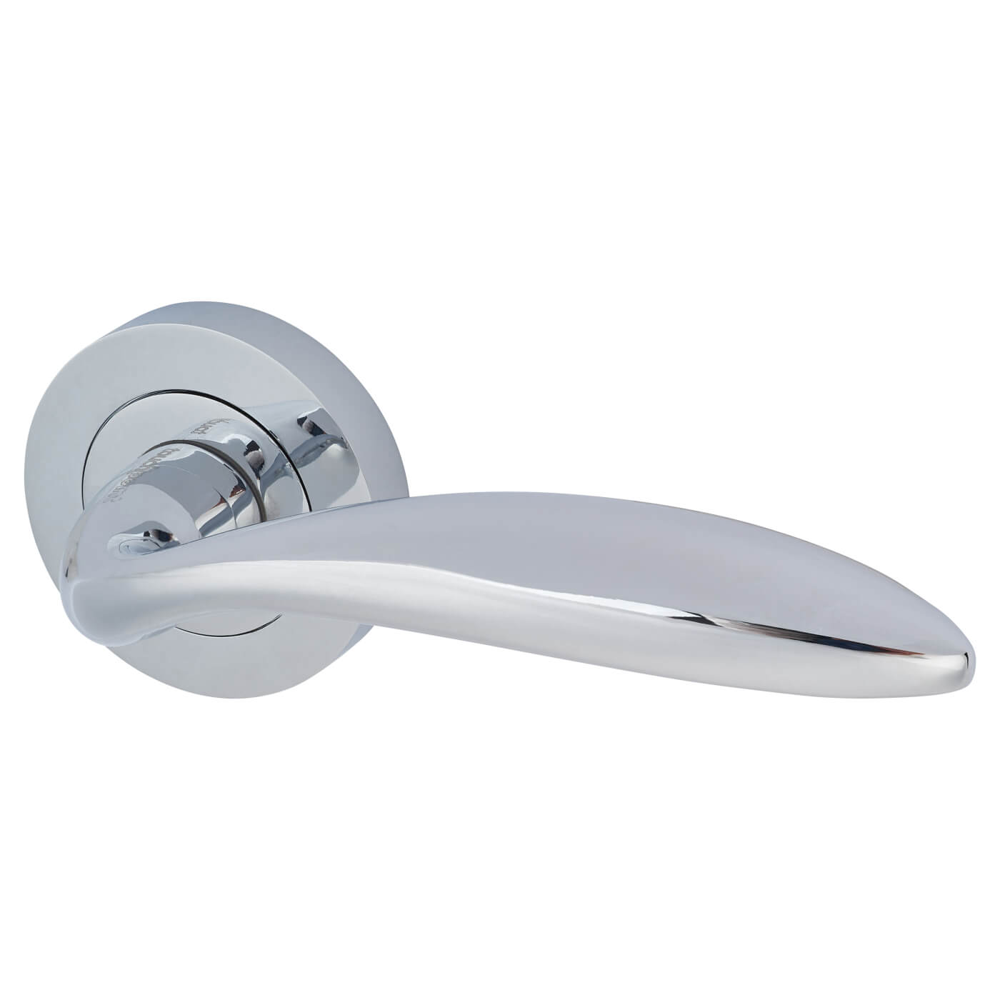 Polished Chrome Bathroom Lock Door Handles on Rose Pack - Morgan Range - view 3
