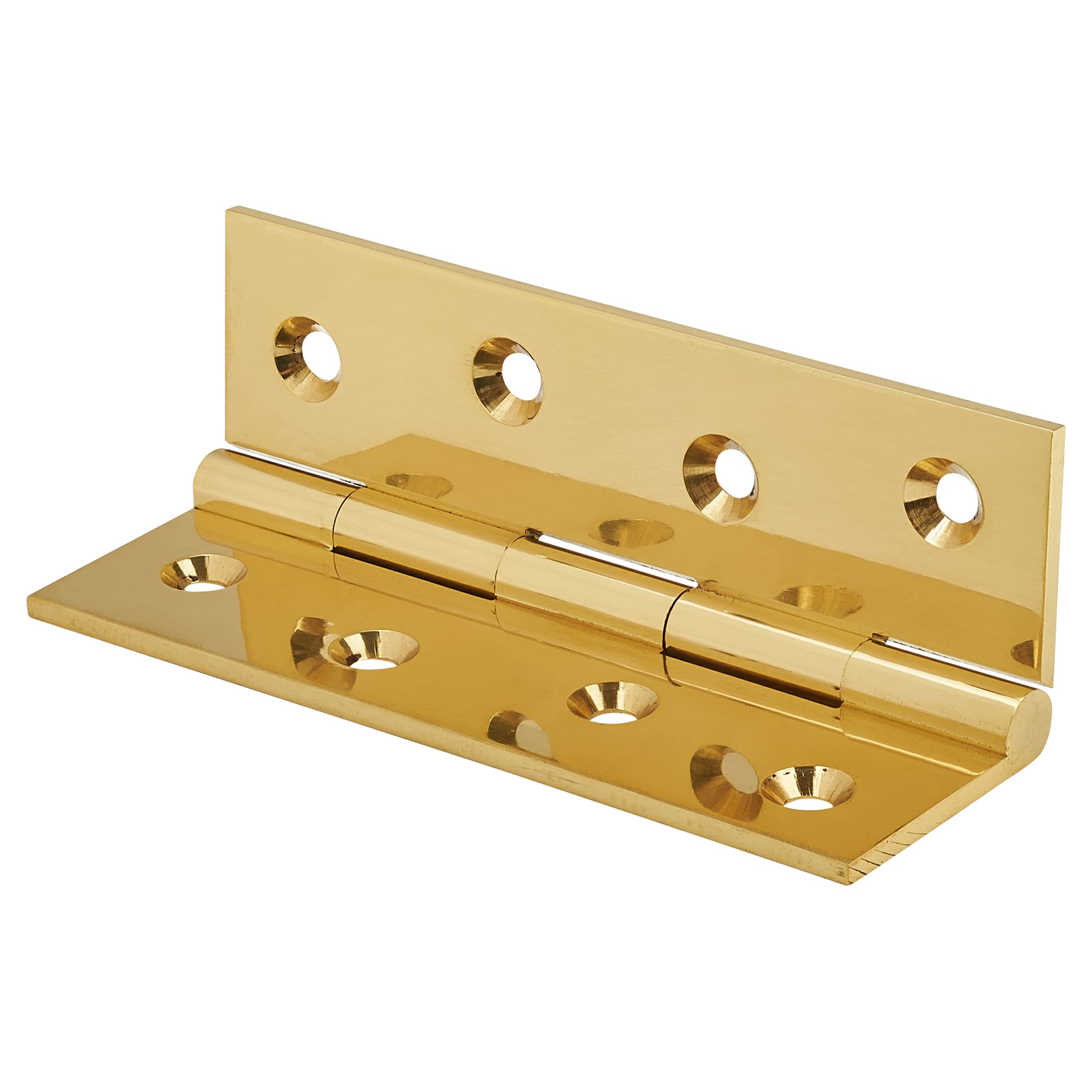Solid Drawn Butt Door Hinge - 100 x 60 x 2.4mm - Polished Brass - Pair - view 3