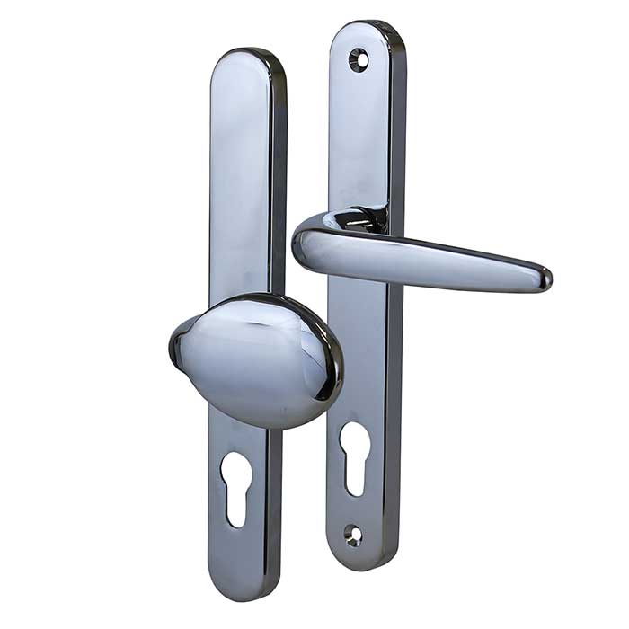 Chrome uPVC Multipoint Lever/Pad Door Handles - 92/62mm c/c - Sparta Range - view 2