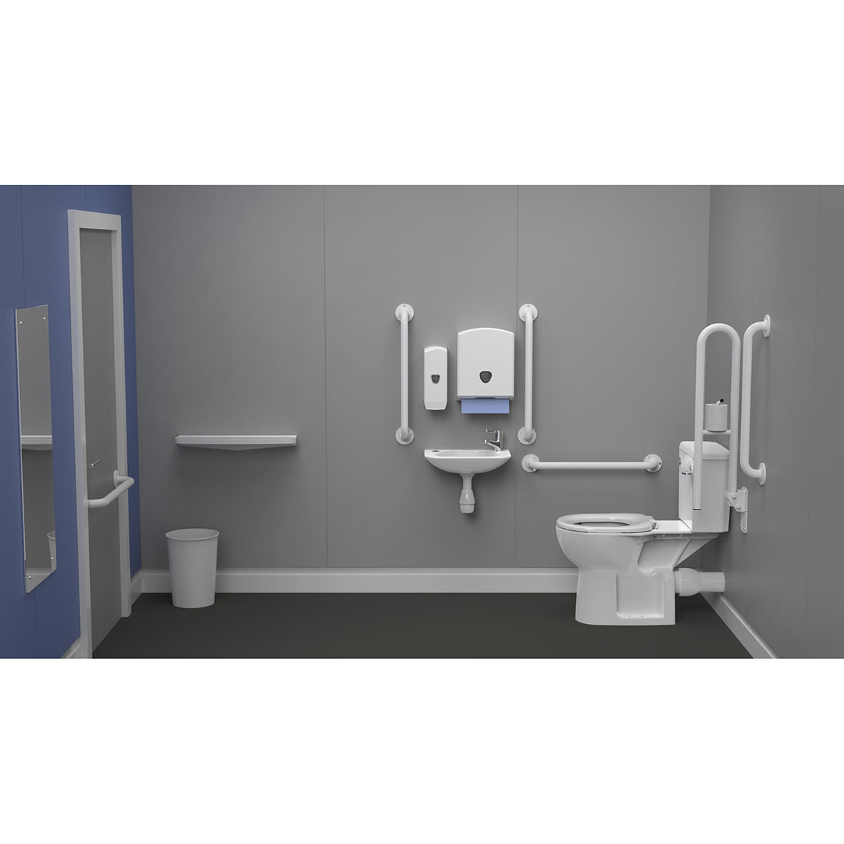 Rimless Close Coupled Doc M Pack - Exposed Fixings - White - view 2