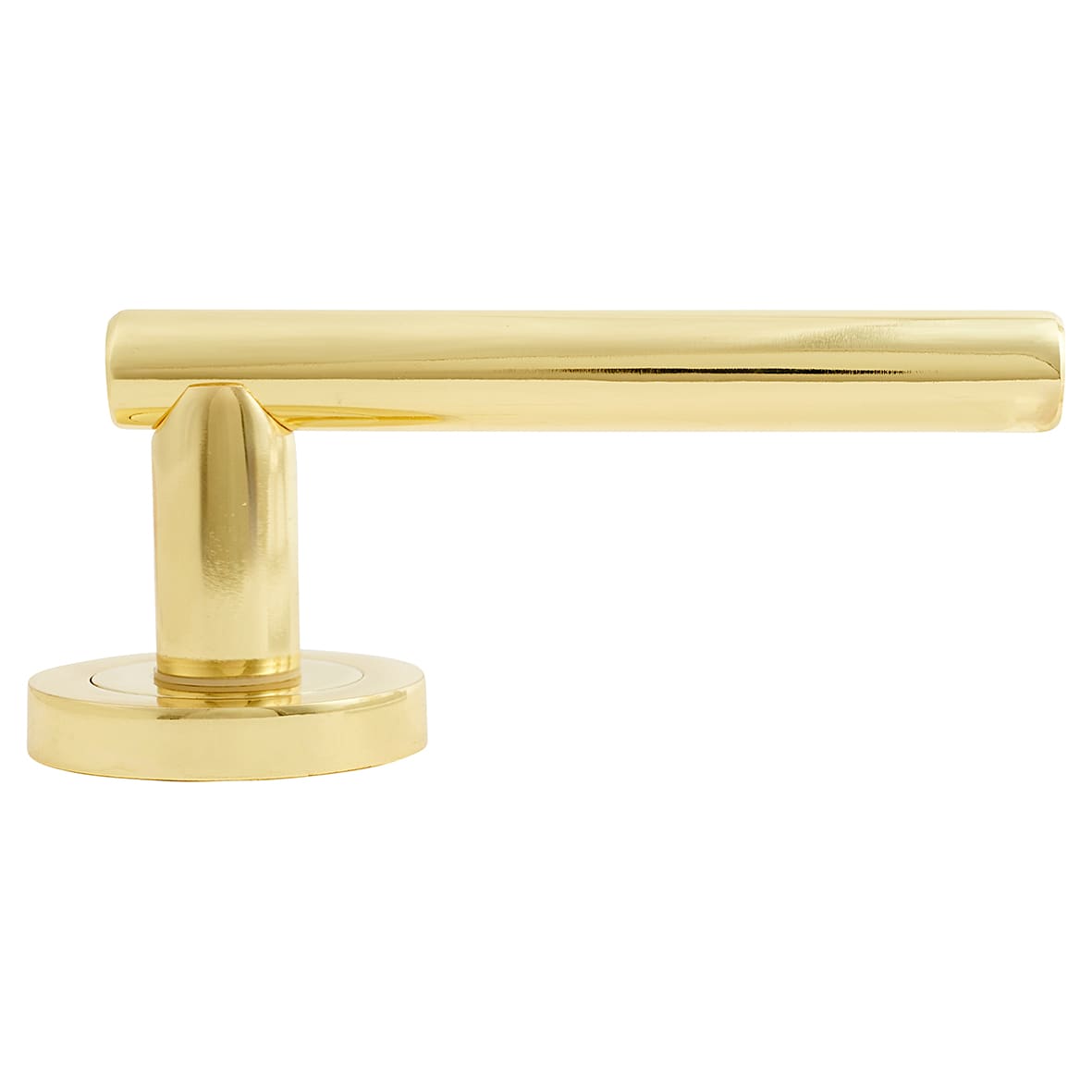 Polished Brass Door Handles on Round Rose - Ella Range - view 3