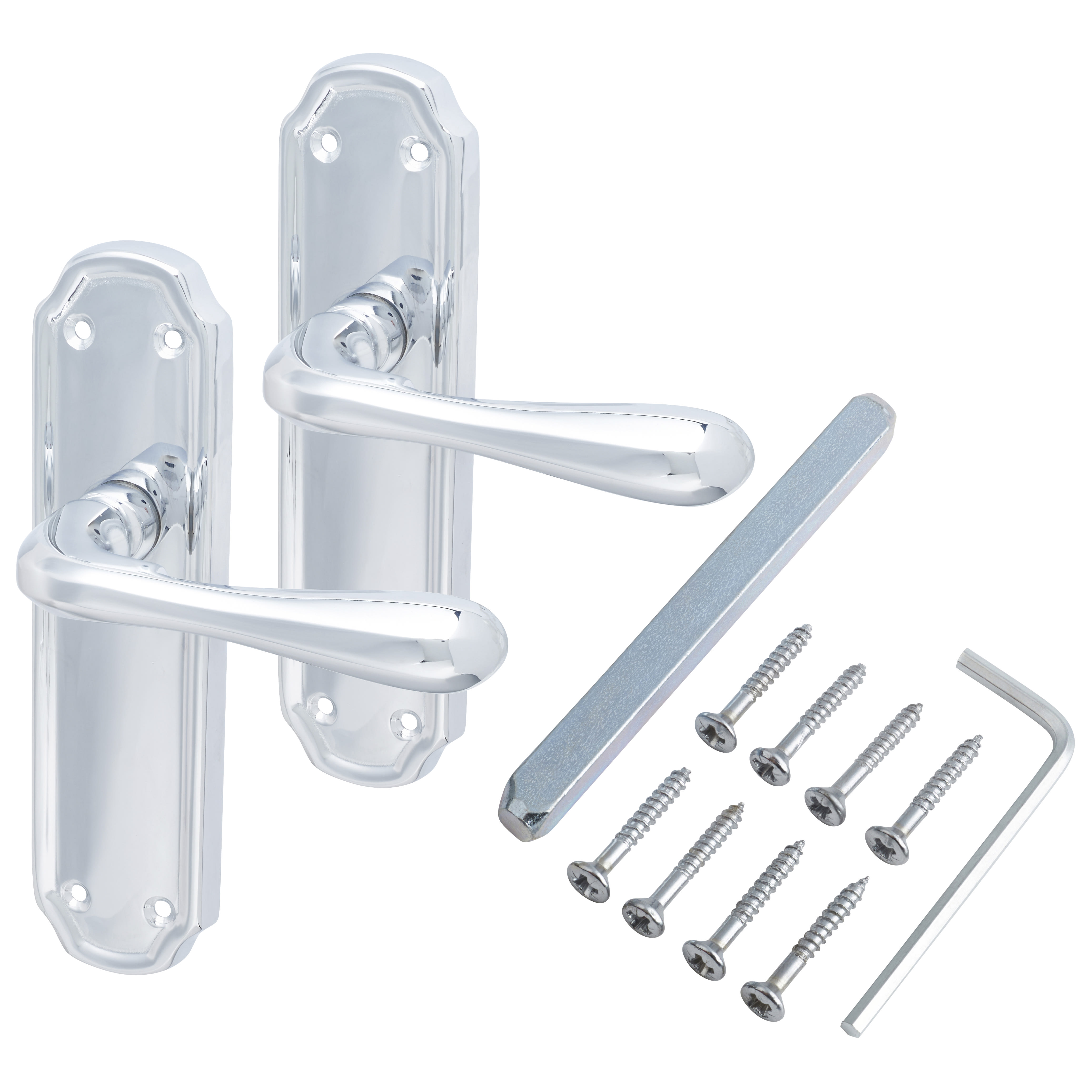 Polished Chrome Latch Door Handles - Genoa Range - 168 x 45mm - view 3