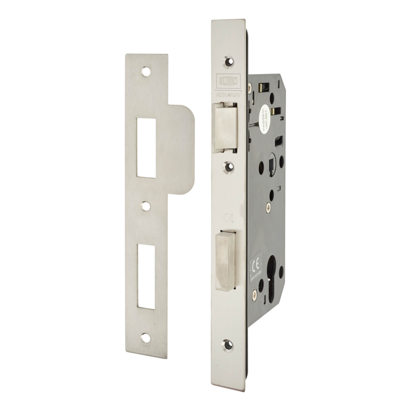 J2C2 Equality Act DIN Sashlock Case - 83mm Case - 55mm Backset - Satin Stainless Steel - view 2