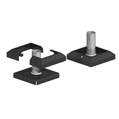 Metal Base Plate Cover - 80 x 80mm - Premium Black Galvanised - view 3