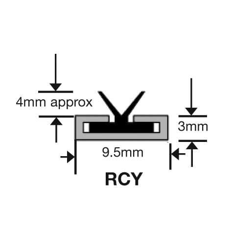 RCY Stop Seal - 2100mm Length - Satin Anodised Aluminium - view 2
