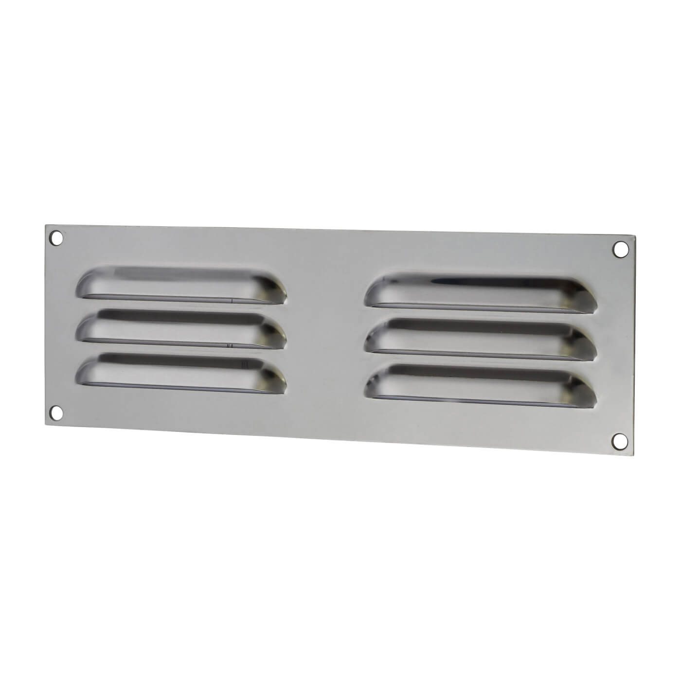 Hooded Louvre Vent - 229 x 76mm - 2470mm² Free Air Flow - Satin Chrome - view 2