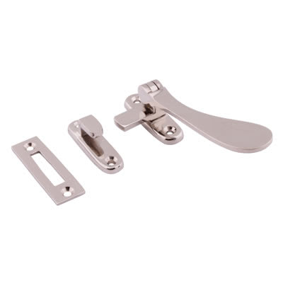 Cast Victorian Mortice & Hook Plate Casement Window Fastener - Reversible - Polished Nickel - view 2