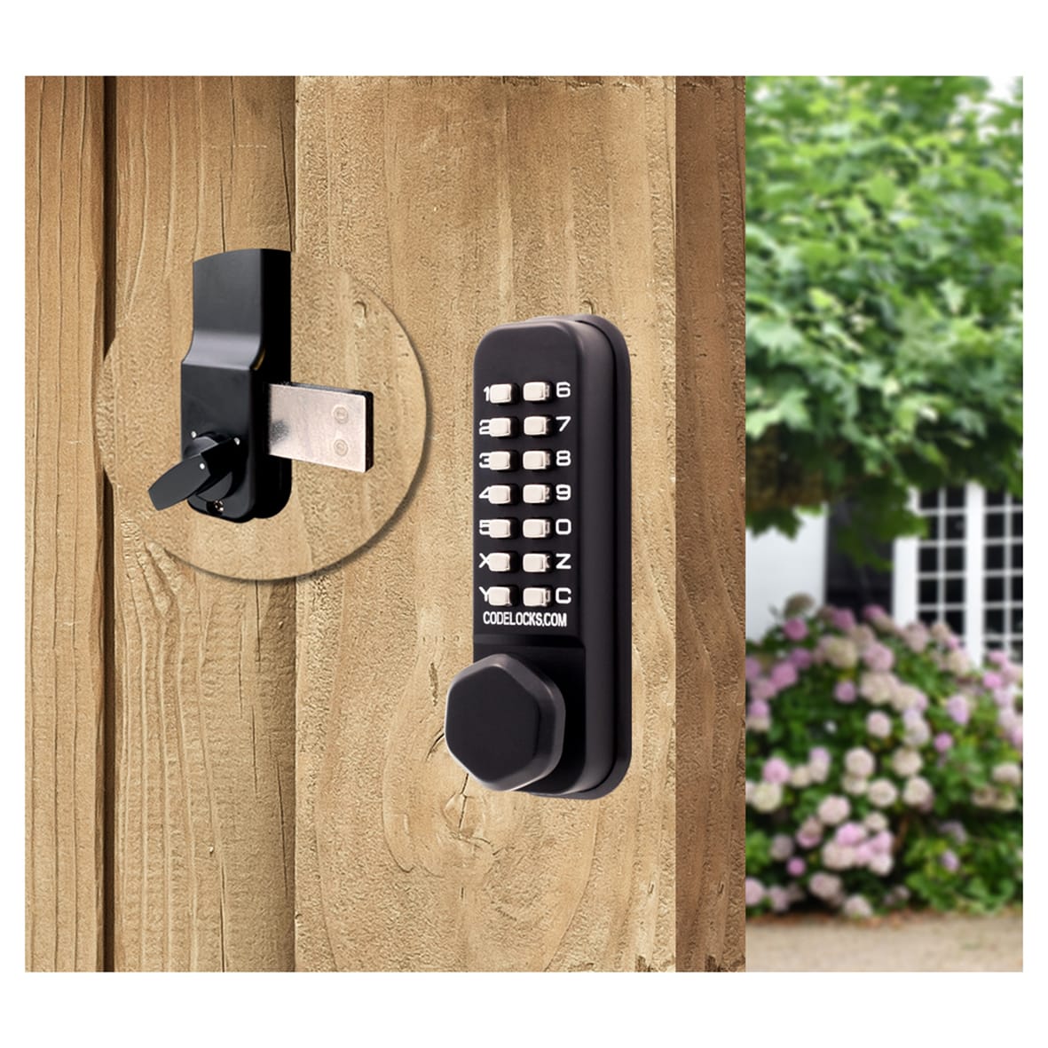 External Marine Grade Surface Deadbolt Push Button Code Lock - Black - view 4