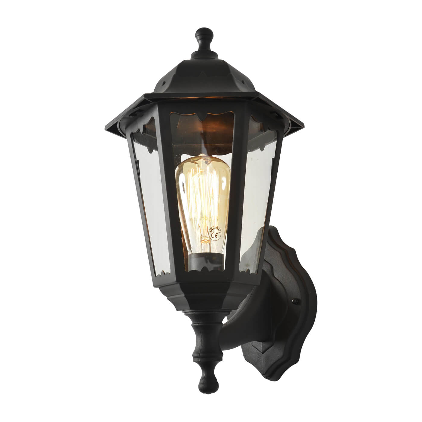Forum Coast Bianca Up or Down Arm Outdoor Wall Lantern Light - IP44 - Black - view 2
