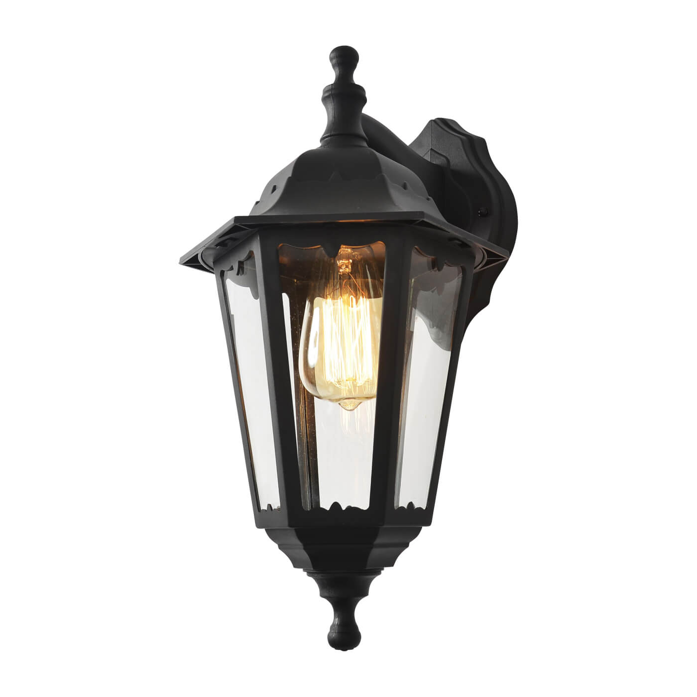 Forum Coast Bianca Up or Down Arm Outdoor Wall Lantern Light - IP44 - Black - view 3
