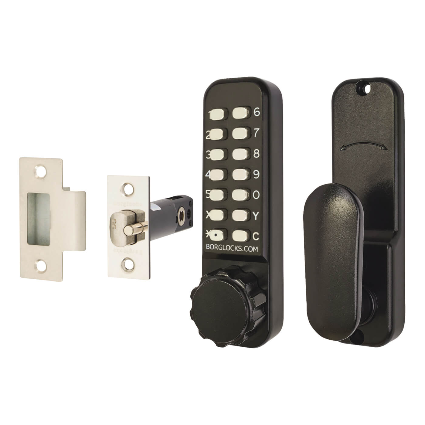 Borg BL2601 External Marine Grade Easicode Pro Push Button Code Lock and Latch - Holdback - Black - view 2