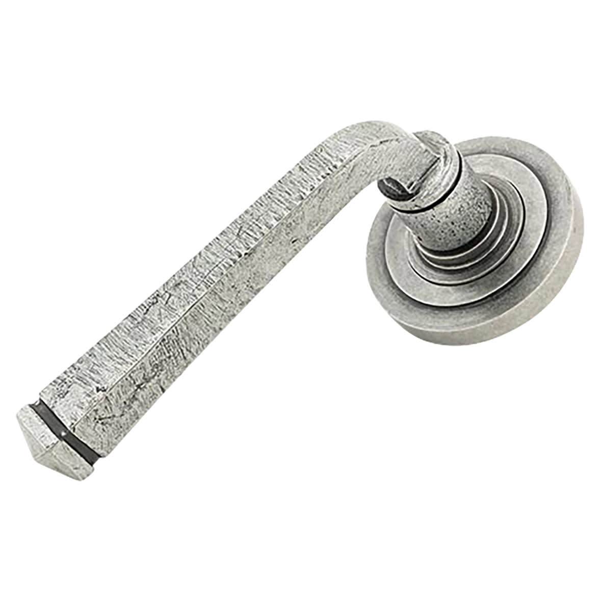 Pewter Door Handles on Round Art Deco Rose - Avon Range - view 2