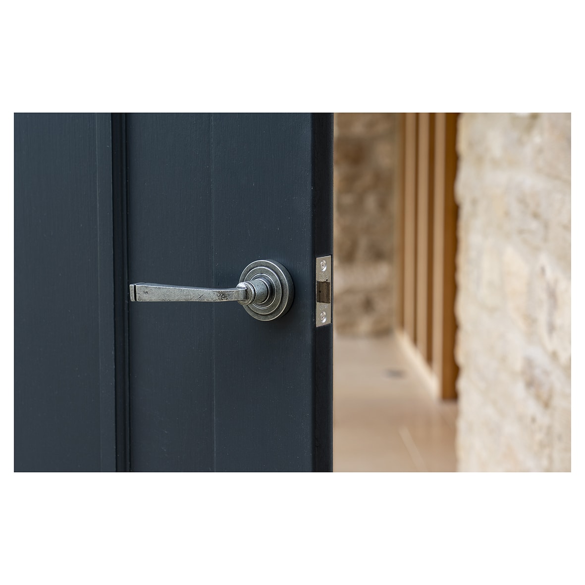 Pewter Door Handles on Round Art Deco Rose - Avon Range - view 4