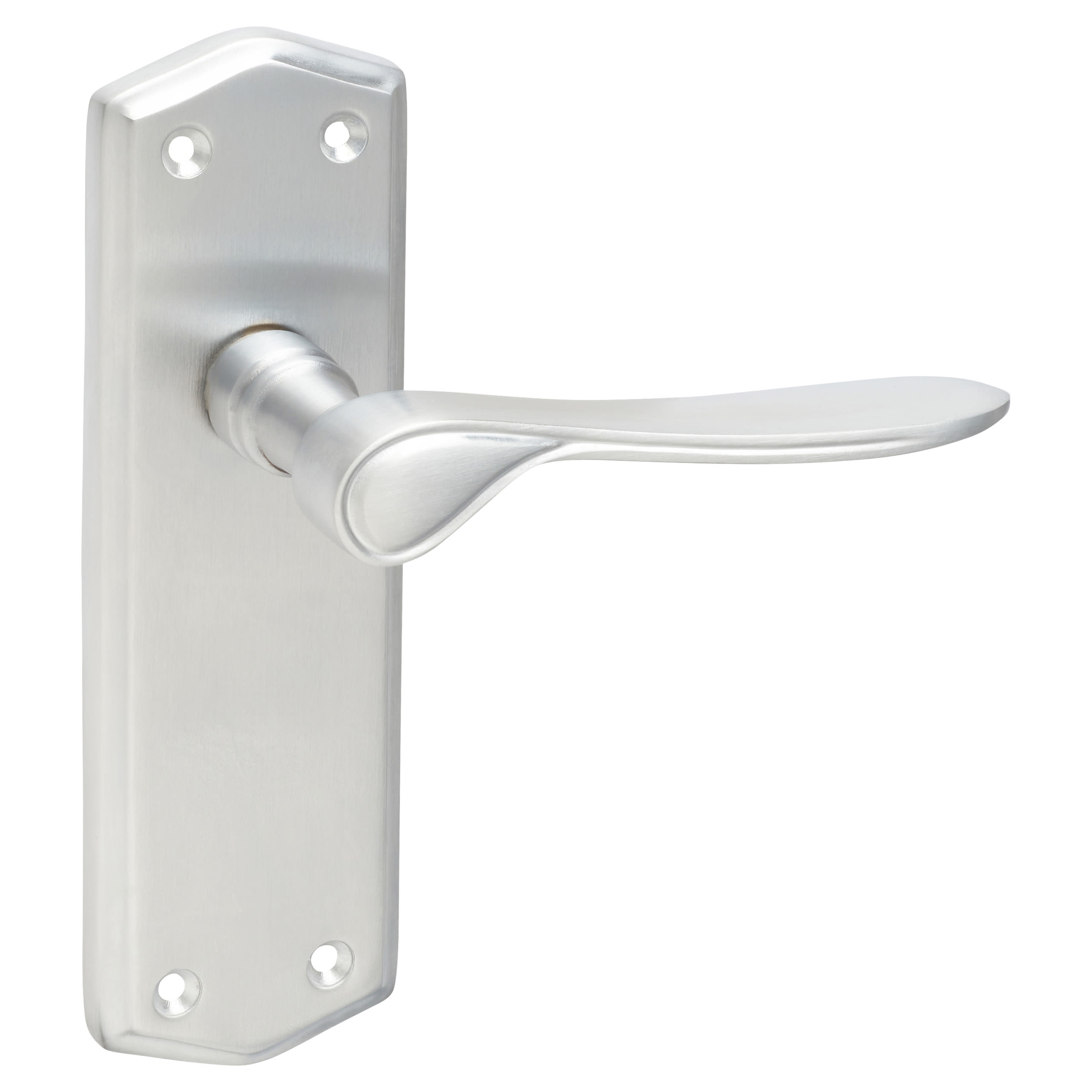 Satin Chrome Latch Door Handles Pack - Rome Range - view 3