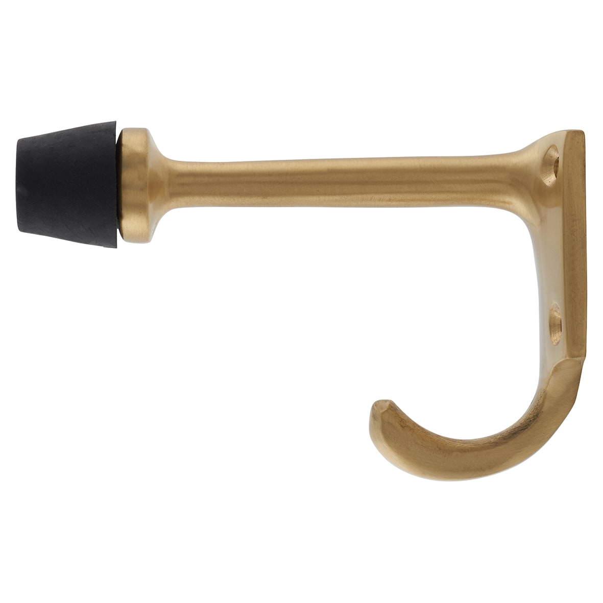 Cubical Single Hat & Coat Hook with Buffer - 85 x 55mm - Satin Brass - view 3