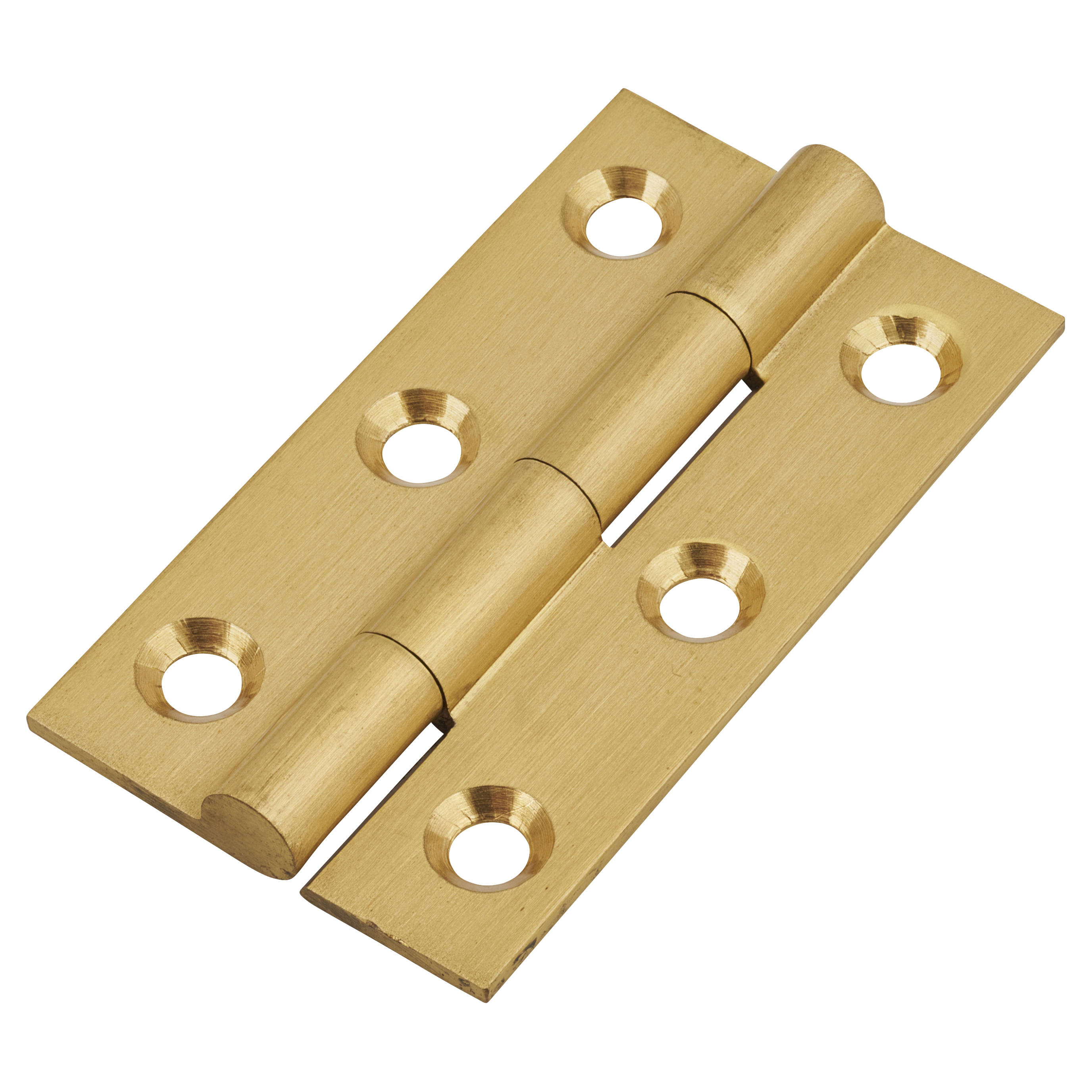 Solid Drawn Butt Cabinet Hinge - 50 x 28 x 1.45mm - Satin Brass - Pair - view 2