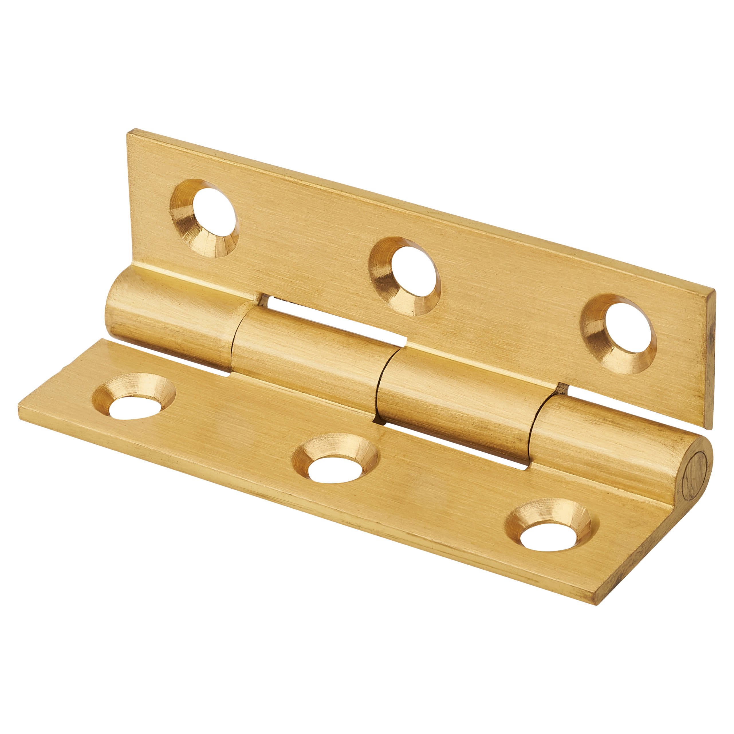 Solid Drawn Butt Cabinet Hinge - 50 x 28 x 1.45mm - Satin Brass - Pair - view 3