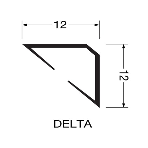Delta Seal - 2100mm Length - Black - Pack of 5 - view 2